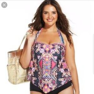 Becca plus size tankini top
